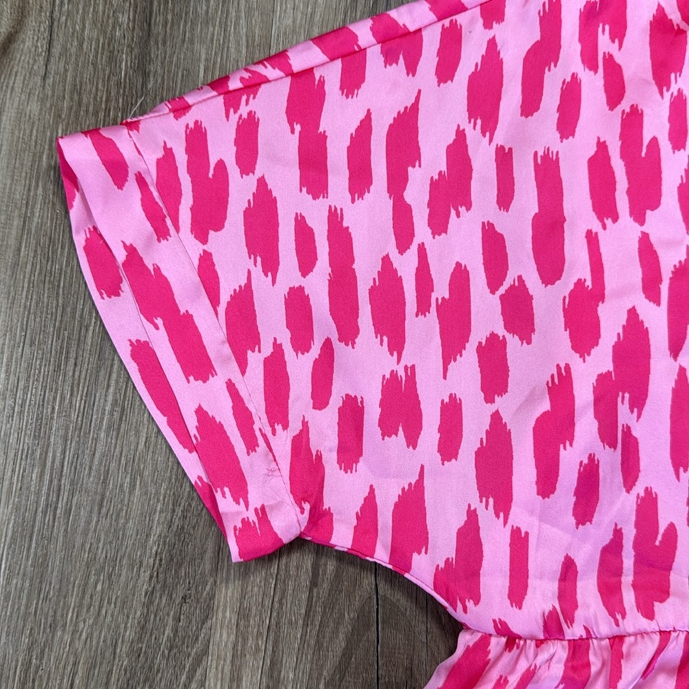 Emily Wonder Pink Abstract Babydoll Dress S | NWT Oversized Lined Feminine‎ - Picture 5 of 9